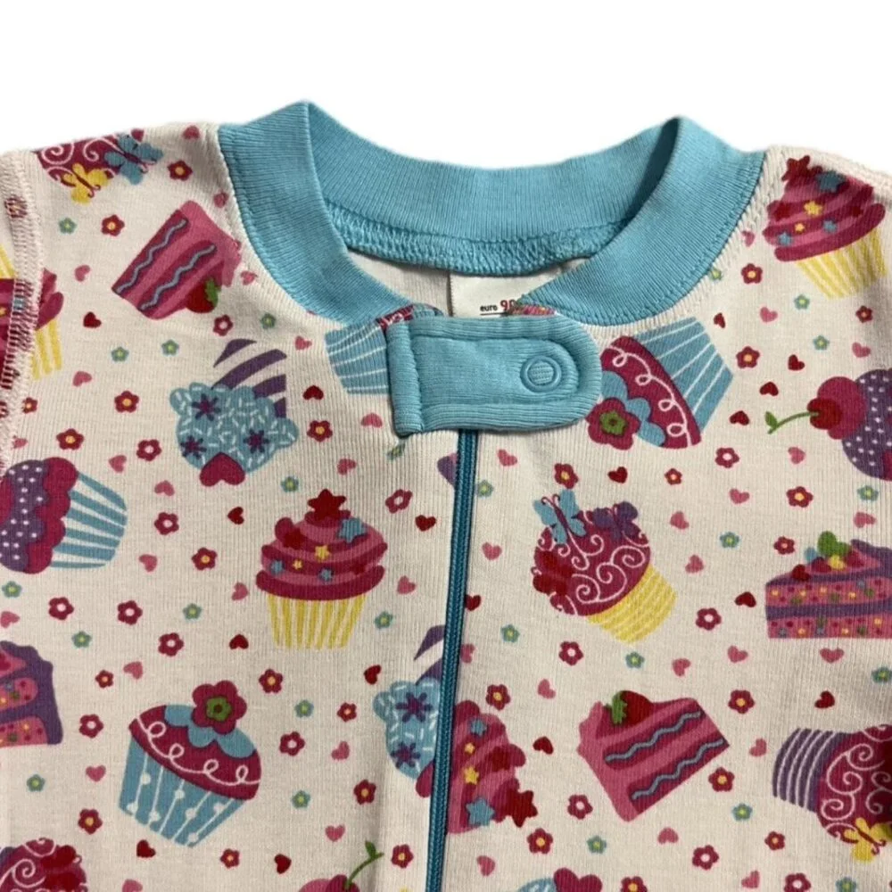 Hanna Andersson Sz 90 (3) Cupcake Zipper Sleeper Pajamas